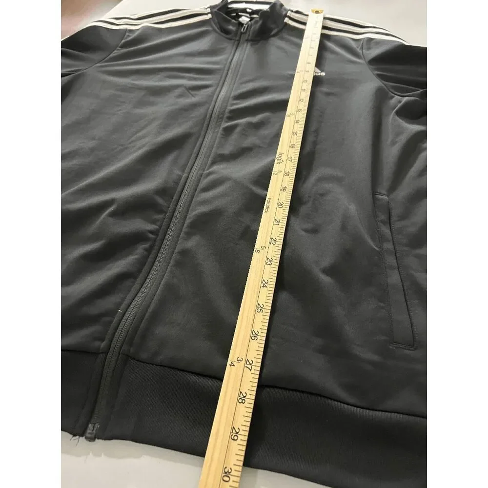 adidas Men's Black Essentials 3 Stripe Tricot Jacket Black XL